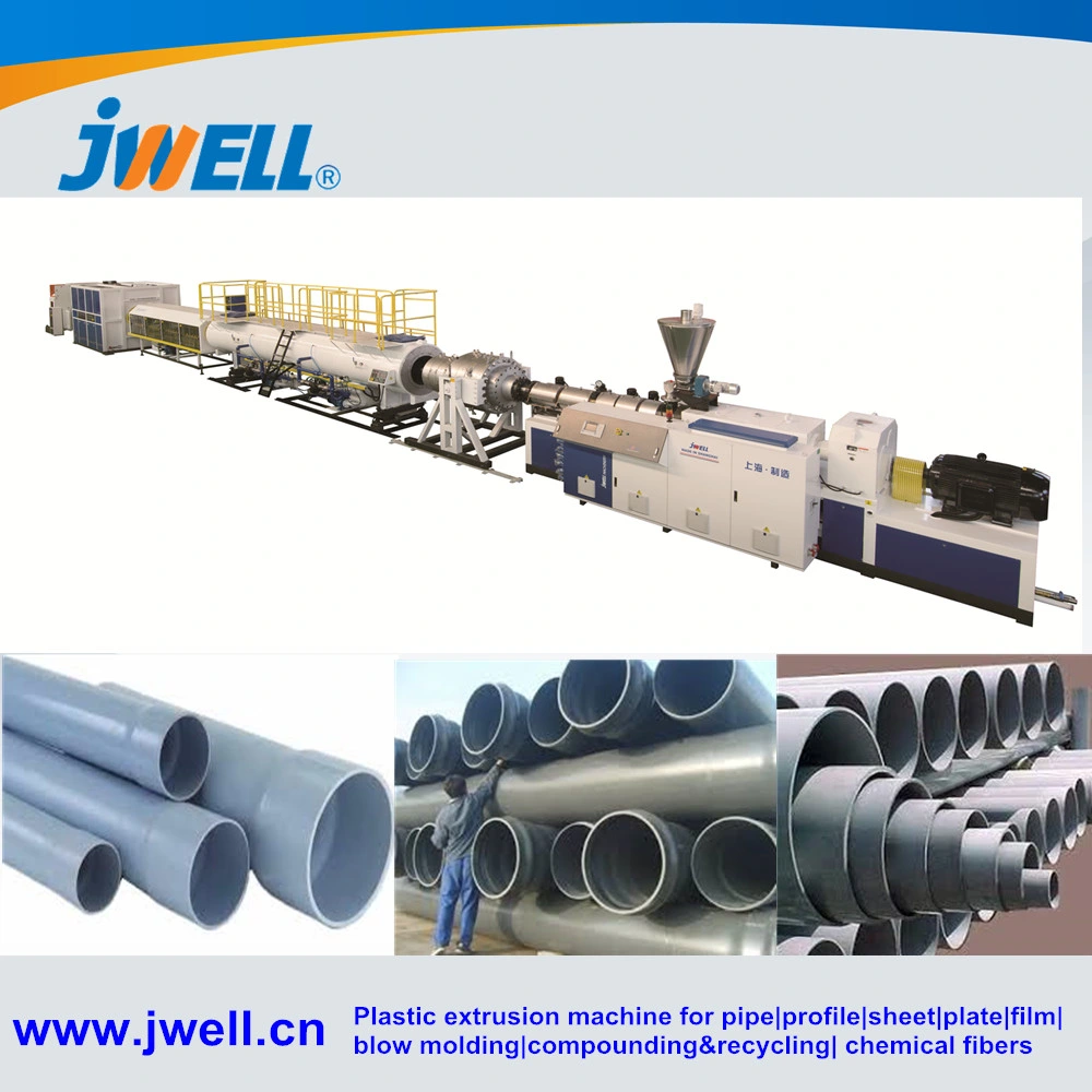 Jwell Machinery UPVC PE HDPE PP PPR línea de producción de tuberías plástico agua potable, drenaje, alcantarillado máquina de fabricación de tubos