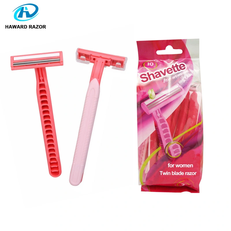 Sweden Stainless Steel Twin Blade Fixed Type with Lubricating Strip Disposable Razor