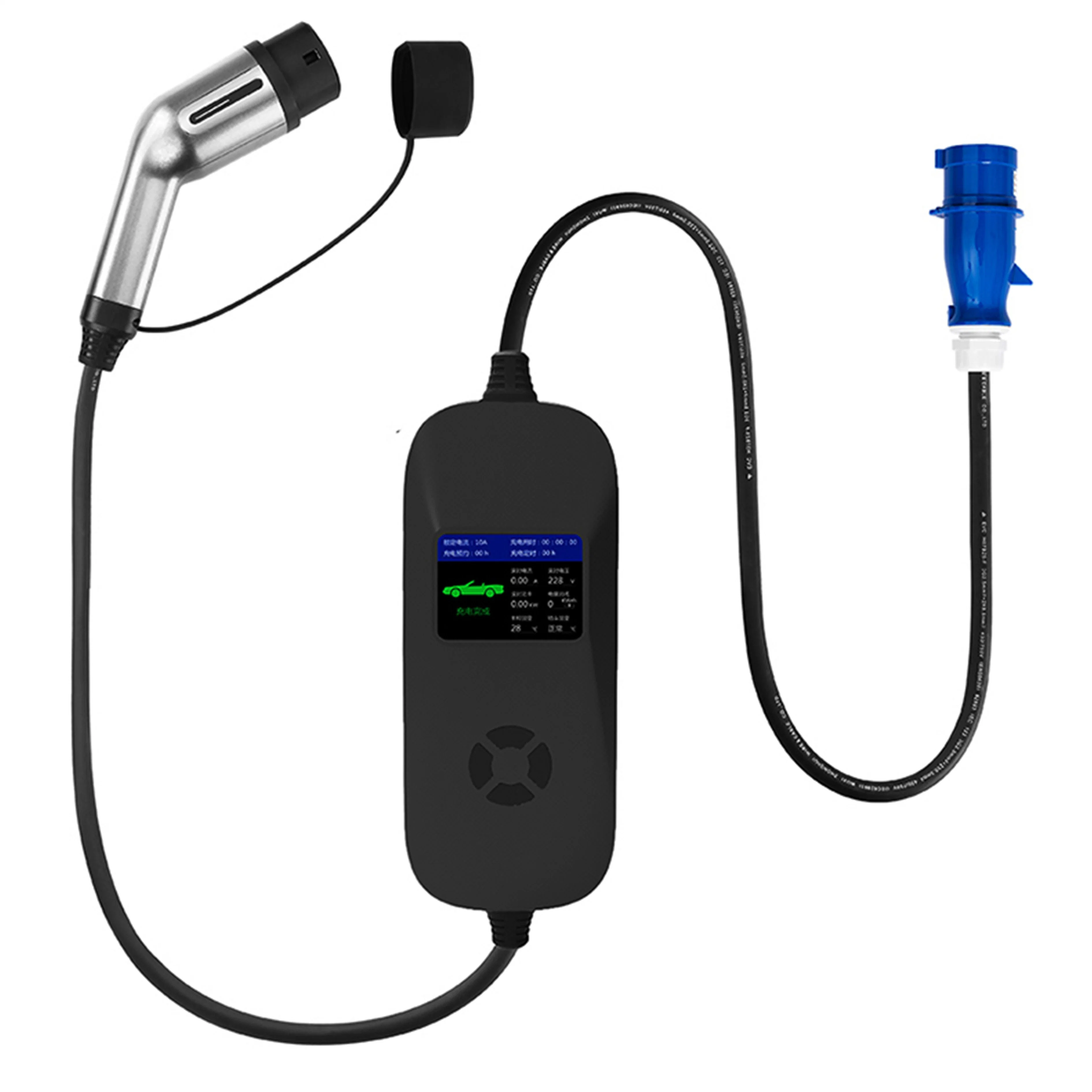 Type 1 1.7kw Portable EV Charger with EU Standard Plug for Home Use