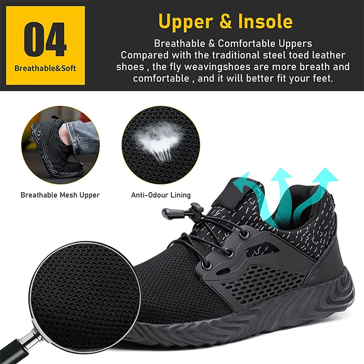 Indestructible Lightweight Puncture Proof Slip Resistant Working Safety Shoes