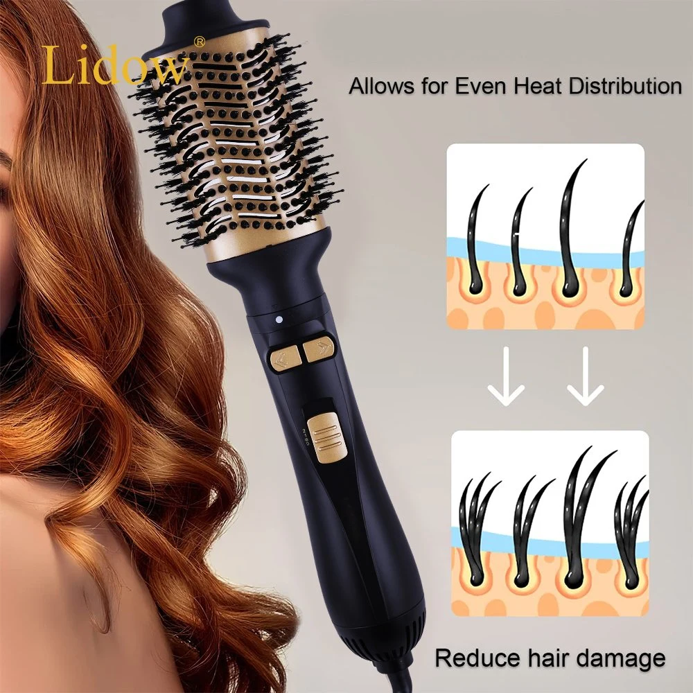 Professional Round Electric Hair Rotating Blow One Step Dryer Brush Hot Air Brush