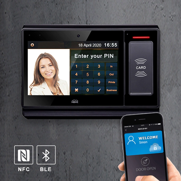 Android Capacitive Touch Panel with LED RFID NFC Reader and Fingerprint for Meeting Room Booking System