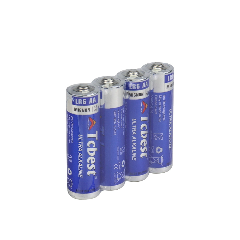 Tcbest Factory Directly Supply Ultra Alkaline Battery Lr6 AA 1.5V Super Alkaline Primary Dry Cell Batteries for Toys/Retailing