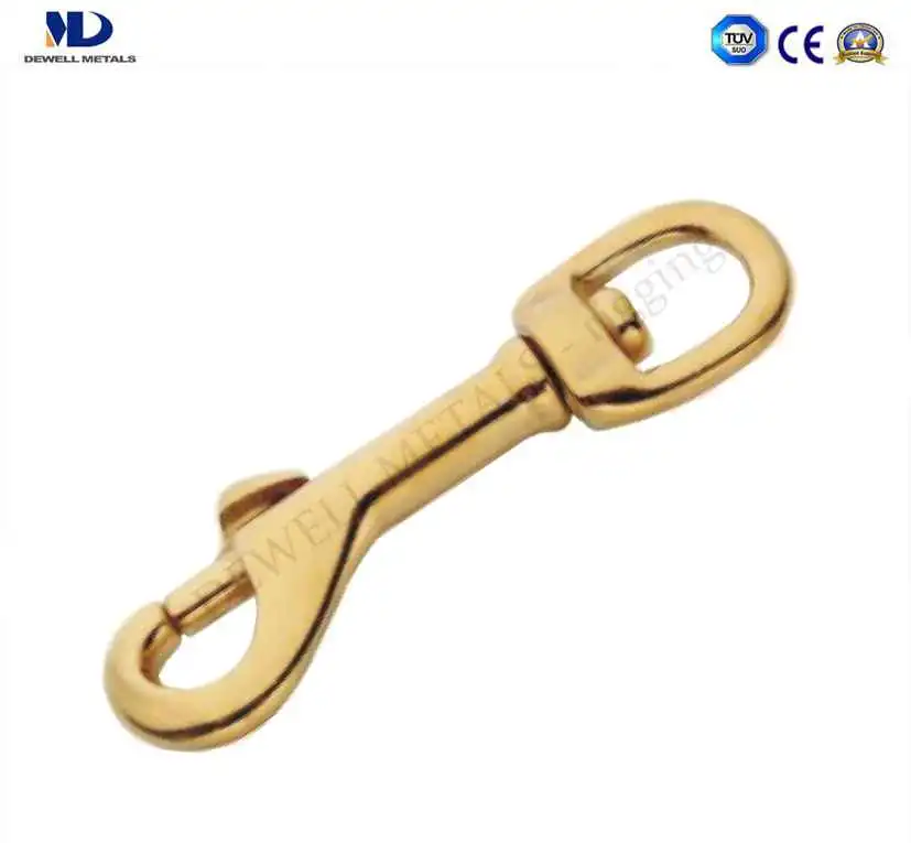 Professional Manufacturer Brass Plated Quick Swivel Snap Hook with Round Eye