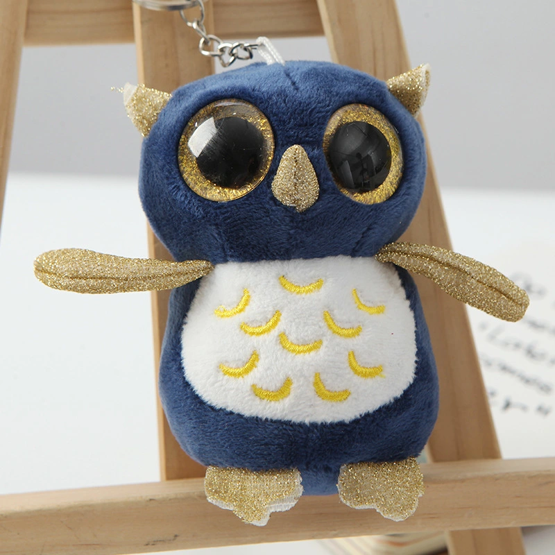 Owl Big Eyes Glitter Soft Plush Keychain Stuffed Animal Gift Children Toys