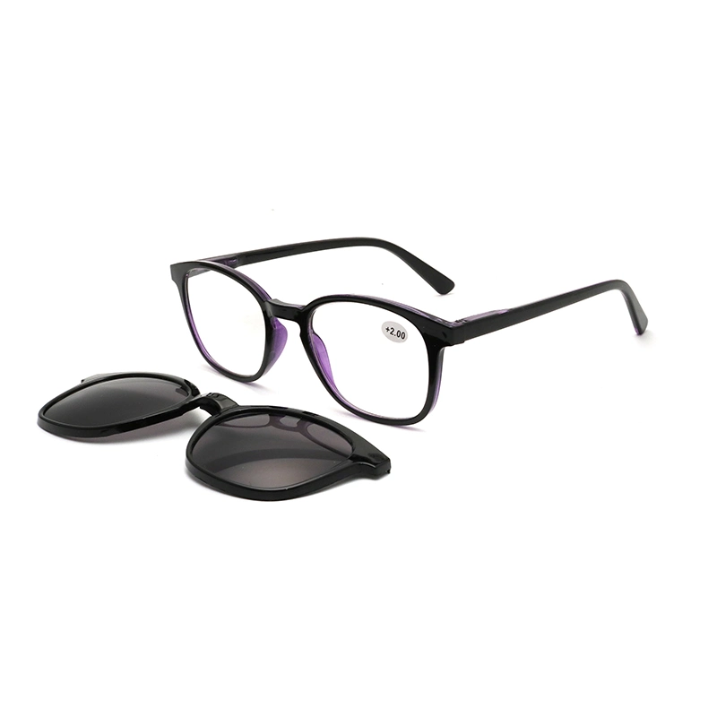 Double Color Magnet Clips on Plastic Reading Glasses