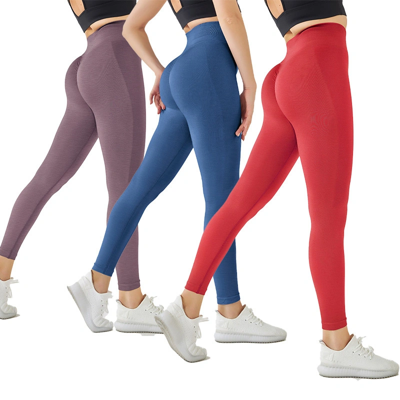 Spot Spring and Summer New Seamless High Elastic Peach Hip Training Yoga Pants Women's Sports Running Hip Lifting Fitness Pants