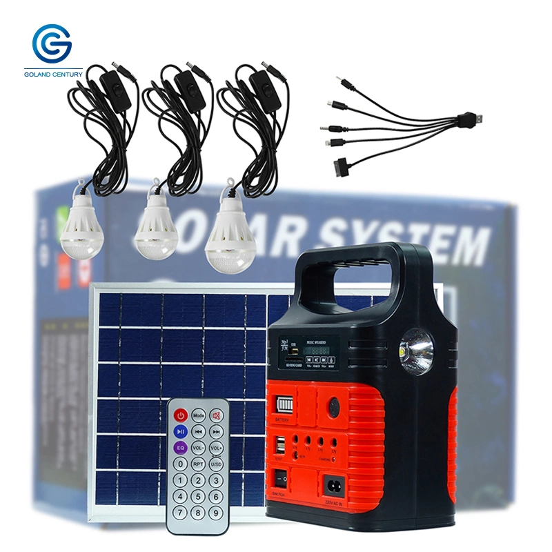 Sistema de Energía Solar portátil Generador de Energía para exterior Mini DC 10W Sistema de Energía Solar para Indoor and Outdoor Lighting Teléfono Móvil Cámaras digitales Ventilador DC