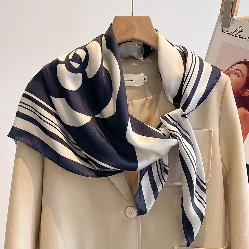 Geometrie Frauen Neue Mode Tägliche Custom Design Große Quadratische Seide Schal
