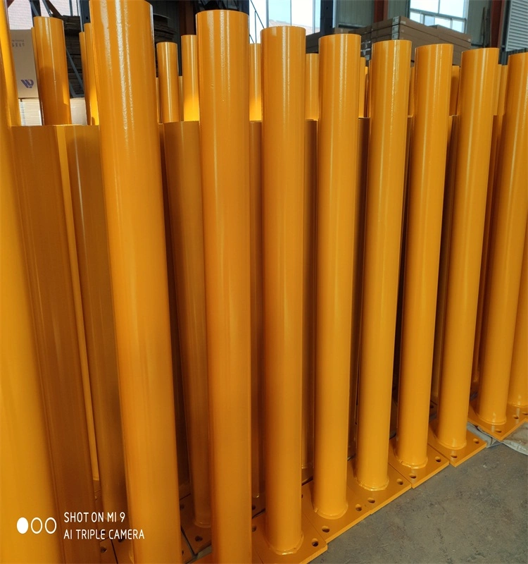 36'' Steel Post Yellow Powder Coat Steel Pipe Safety Bollard