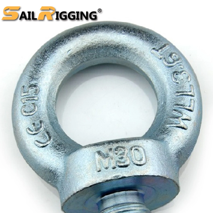 High Strength Carbon Steel Drop Forged Galvanized Lifting Eye Bolt DIN580 Hardware Rigging