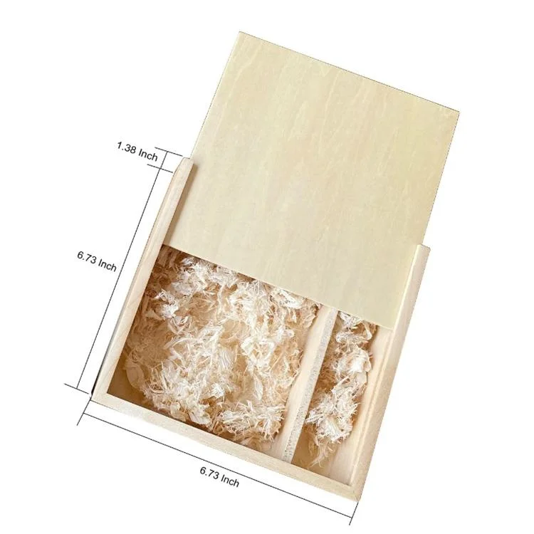 Weeding Album Souvenir Gift Box Discrete Sliding-Lid Wooden Boxes USB Box