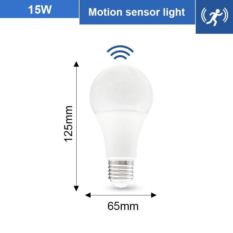 15W Smart Radar Lamp Microwave Motion Sensor LED Light Bulb