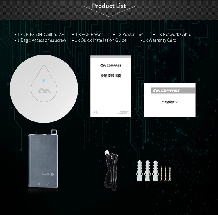 Comfast High Power Wireless/WiFi Ceiling Access Point Indoor Ap CF-E350n