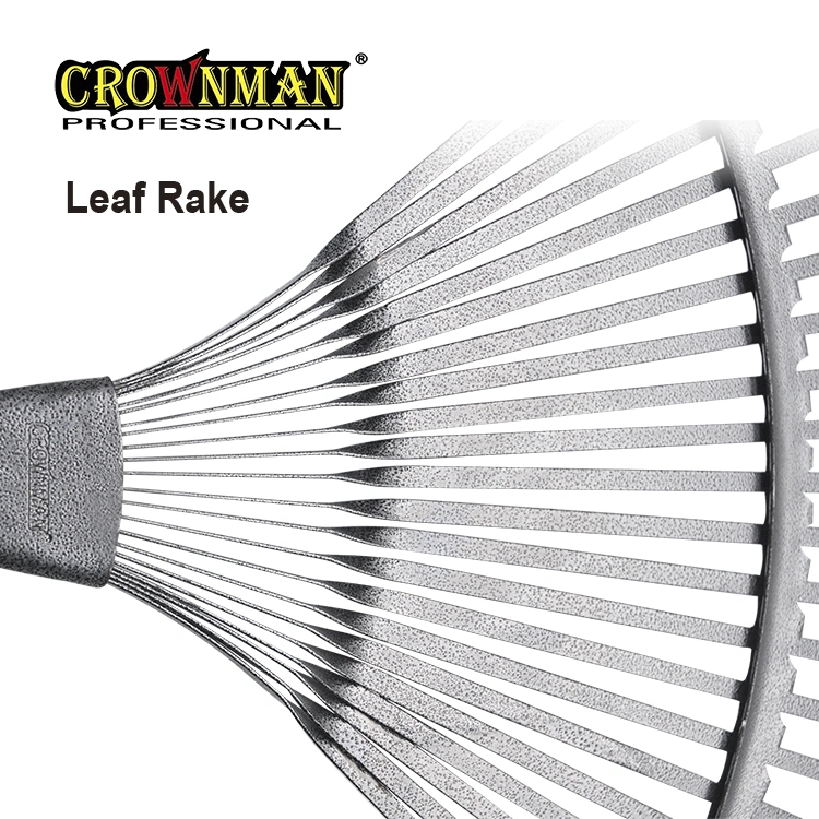 Crownman Garden Steel Leaf Rake with Wooden Handle for DIY Use