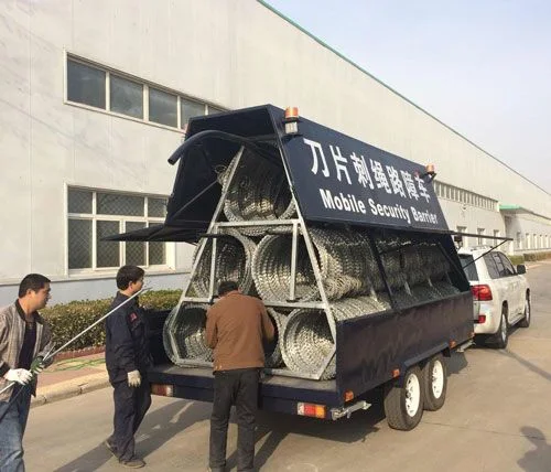 Mobile Security Barrier Trailer for Army Police Emergency Boundary Protection (Rapid Deployment Barrier Razor Wire Trailer)