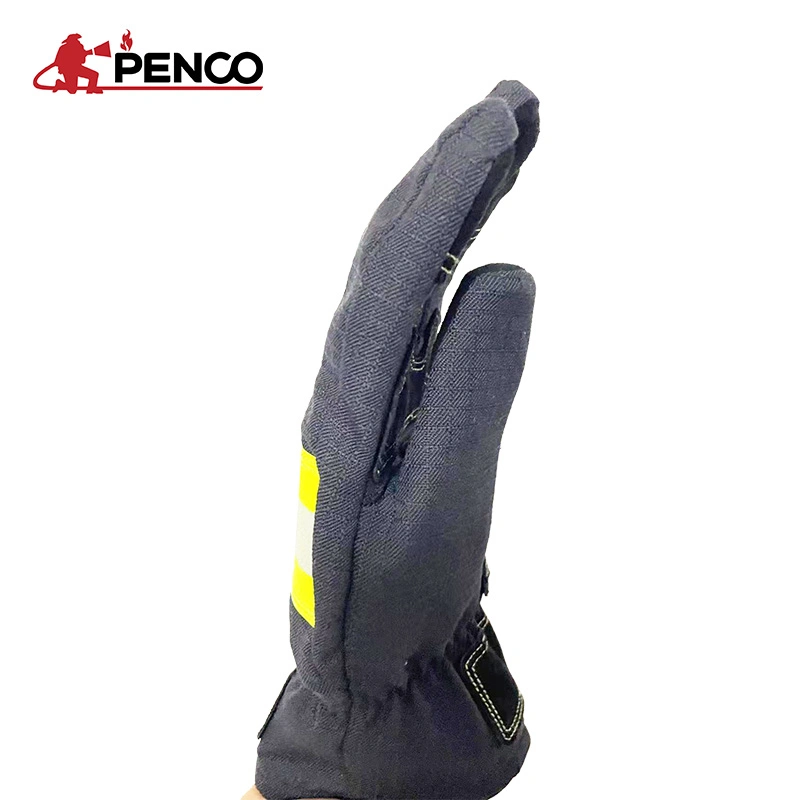 Heat-Protection En Standard Firefighting Gloves for Fireman