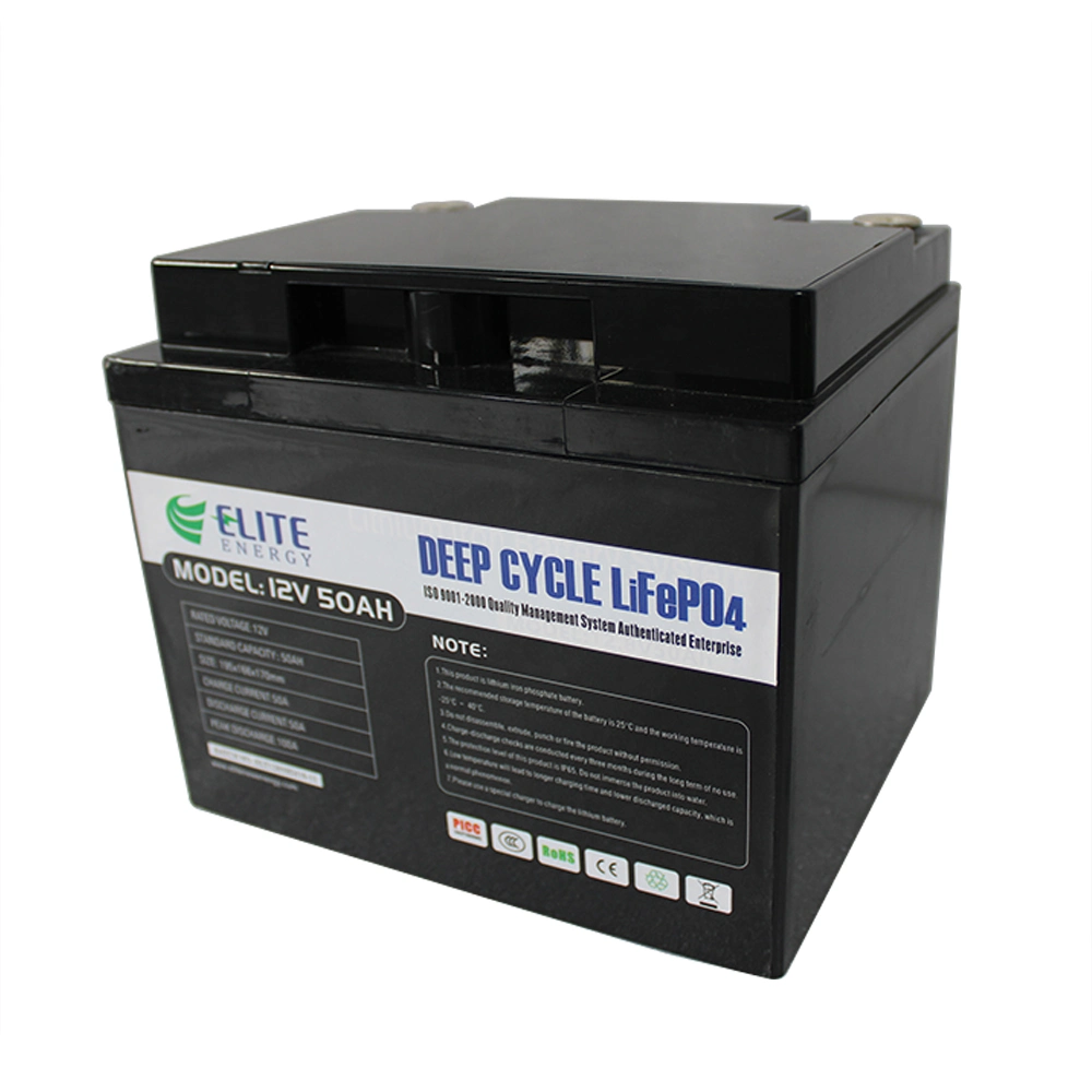 Elite Top Quality Lithium-Ion Battery Pack 12V 50ah Li-ion LiFePO4 Battery for Scooter/Motorcycles