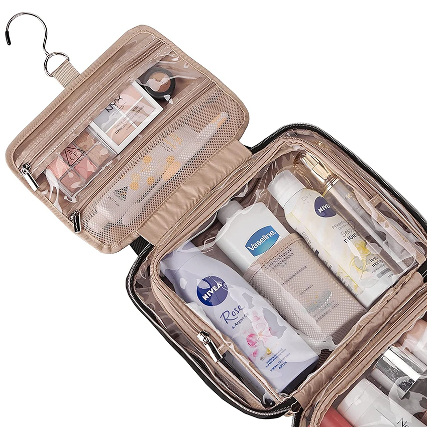 Hanging Travel Toiletry Bag Organizer, Large Makeup Cosmetic Case for Bathroom Shower Toiletry Bag