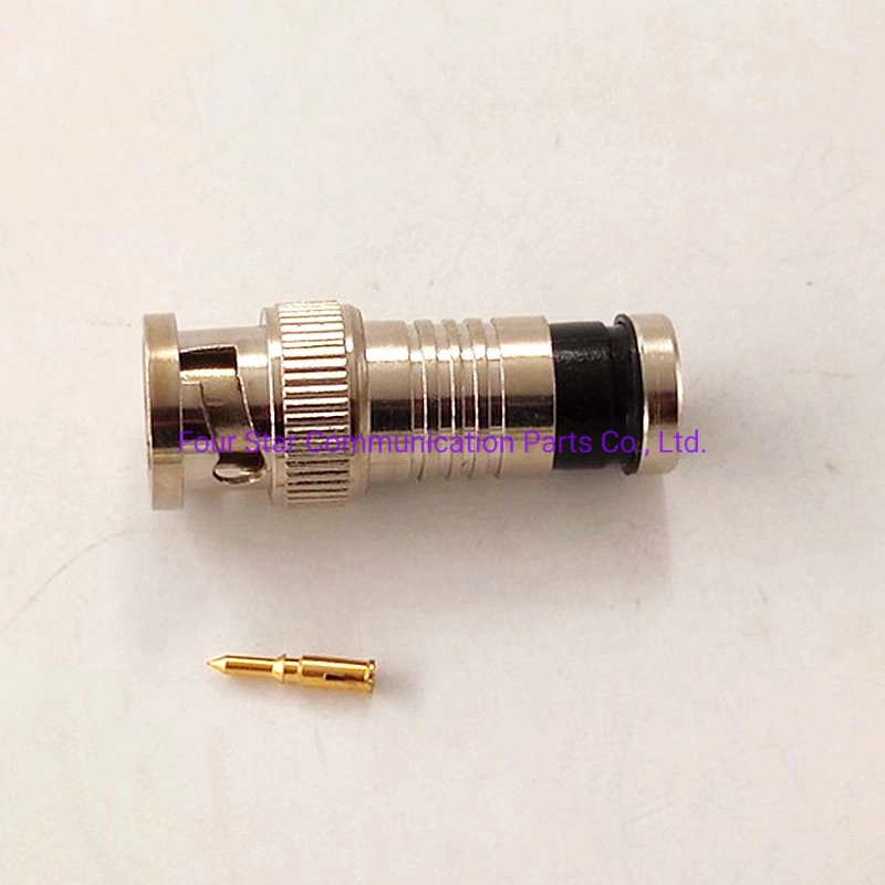 75ohm Antenna Wire Electrical Waterproof CCTV Audio BNC Male Plug RF Coaxial Connector for RG6 Cable Made in Zinc Alloy