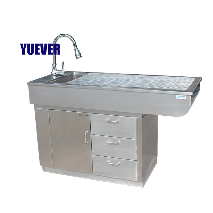 Yuever Medical 304 Stainless Steel Animal Treatment Surgery Table Veterinary Exam Table for Pet Hospital