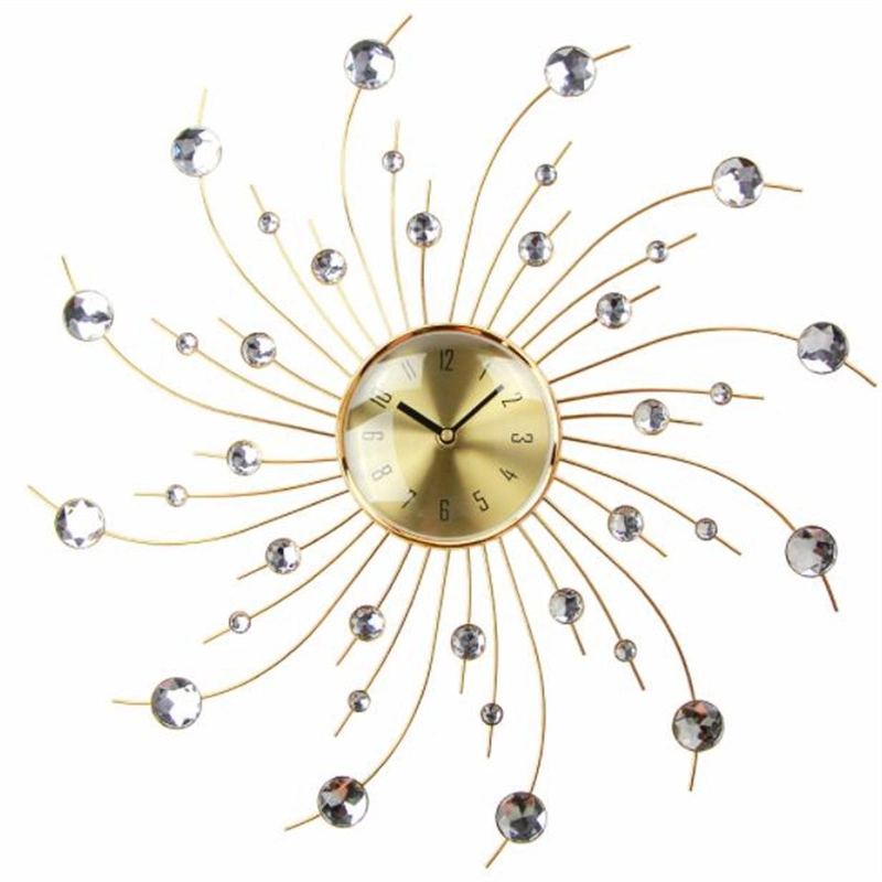 Fancy Crystal Design Retro Art Big Metal Craft Modern Wall Clock