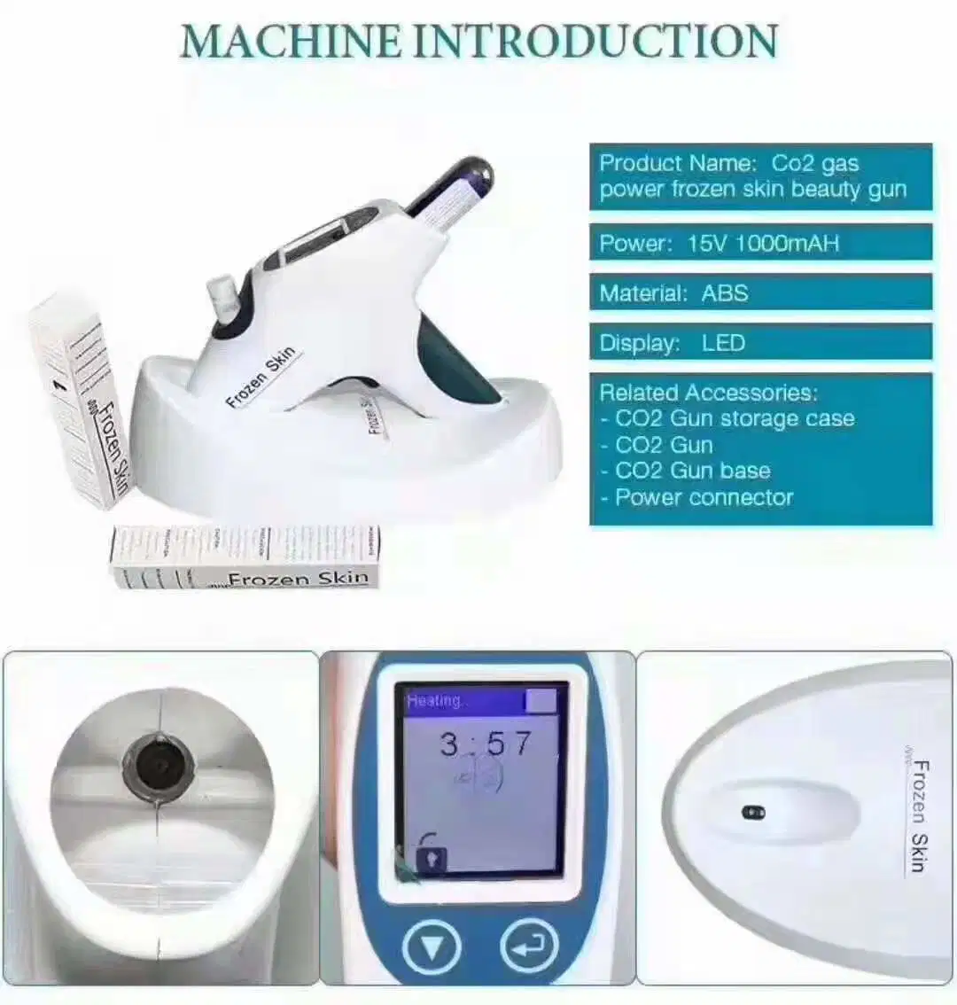 Portable Frozen Skin Carboxytherapy Facial Beauty Machine CO2 Gun Mesotherapy Device