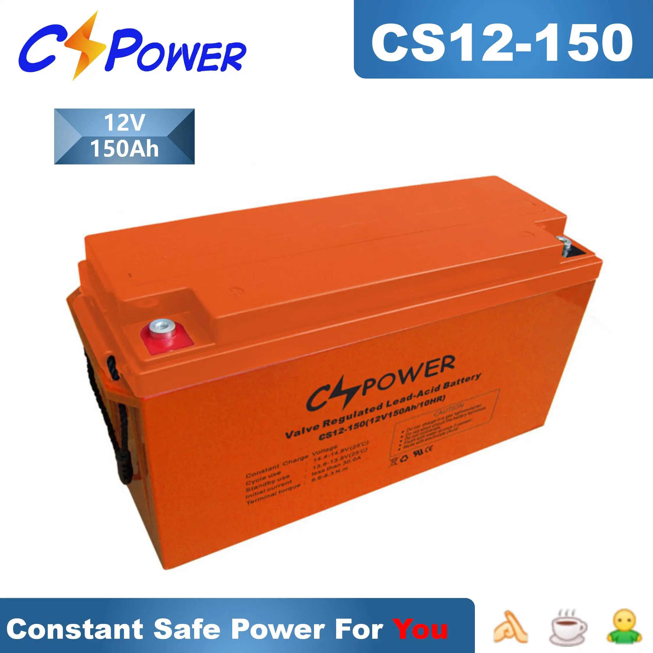 Batteries AGM pour lumière d'urgence rechargeable 12 V solaire/éolienne/chariot élévateur