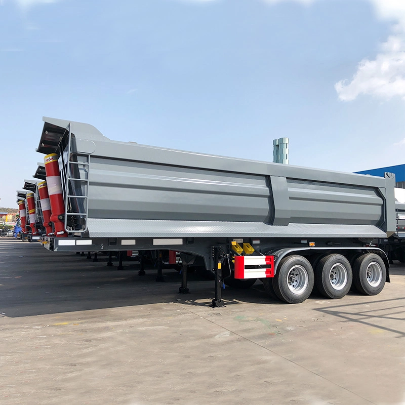 60 Ton 3 Axle Tipper Dump Trailer with Electric Tarpaulin for Sale in Benin