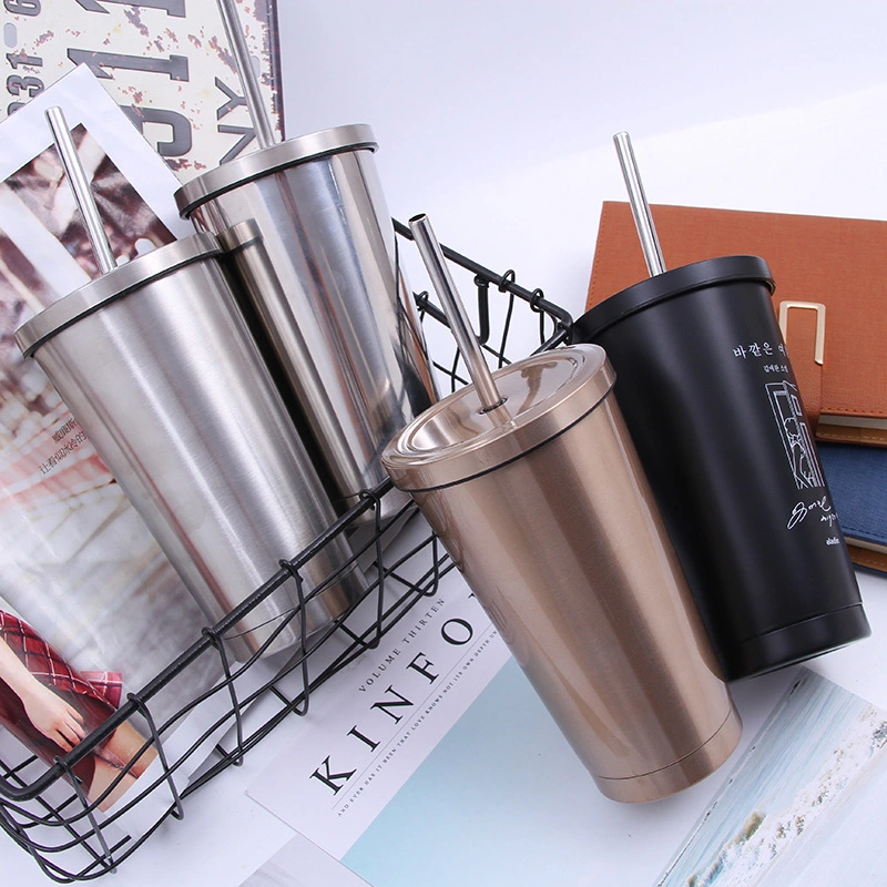 Promotion Modern Jurney Travel Mug with Straw Vacuum Insulated Tumbler Flask 18/8 Stainless Steel Hydro Thermos Cup