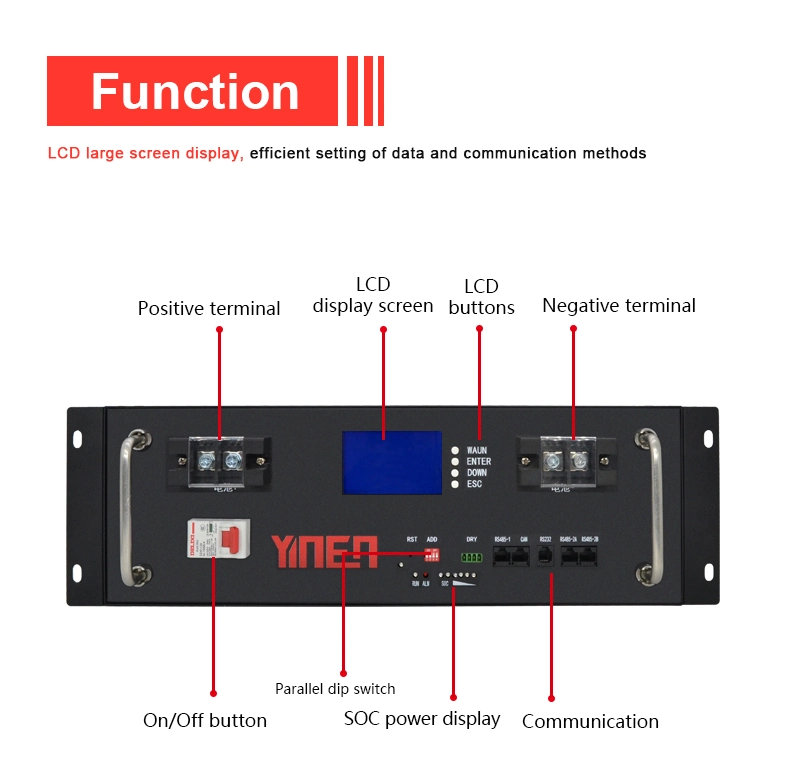 Built-in Smart BMS 48V 100Ah LiFePO4 Lithium Battery