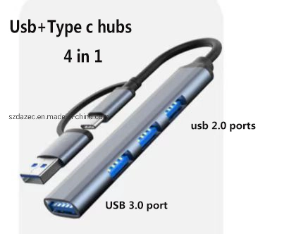 محطة إرساء متعددة المنافذ من النوع C ذات 6 في 1 عالية الجودة مع محول شحن USB-C PD USB-C USB3.0 RJ45 بدقة 4K 6 منافذ موزعات USB C