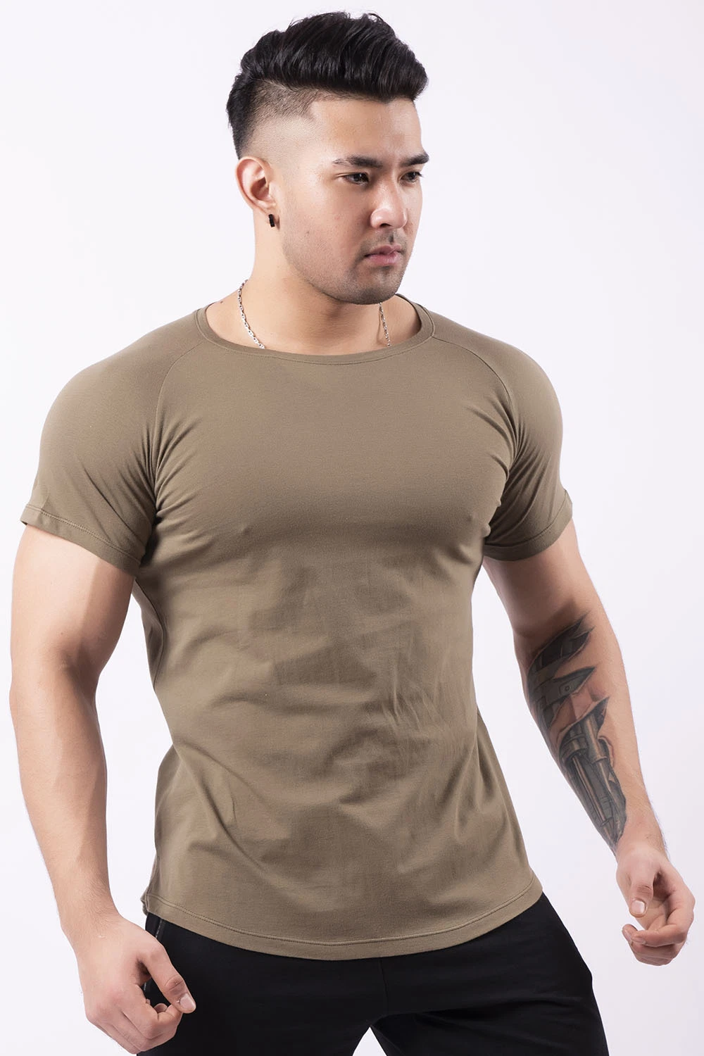 Sports T-Shirt Men's Crew Neck Fashion Slim-Fit Fitness Wear Outdoor Training Leisure Running Wear Summer