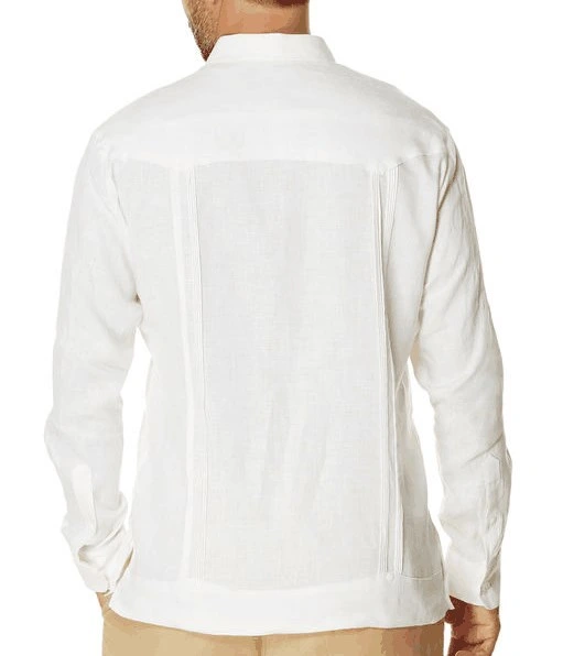 Men's Linen/Cotton White Woven Shirts