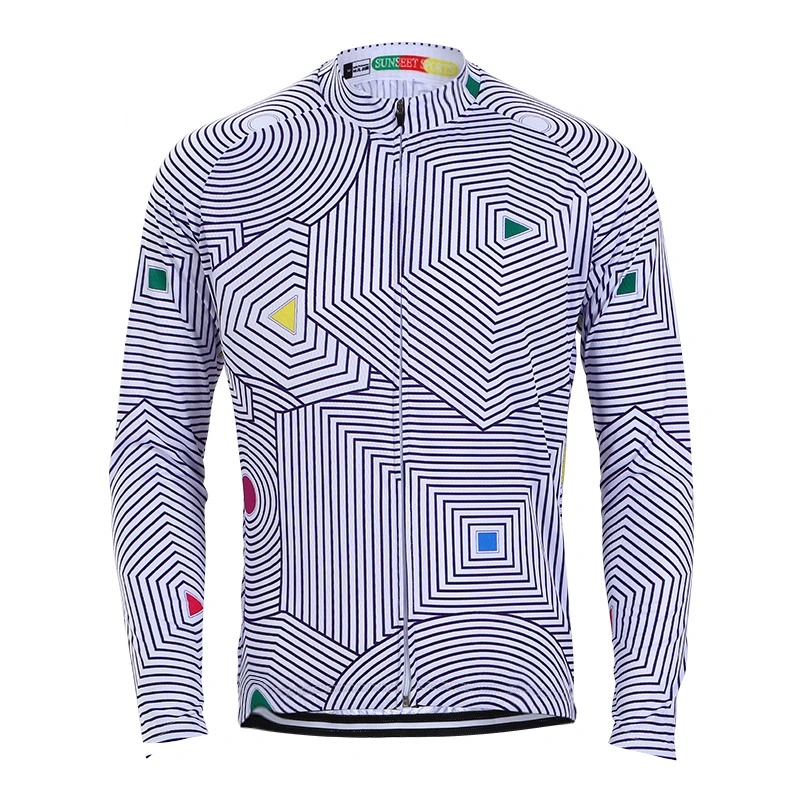 China Supplier Men&prime; S Printed UV 50+ Bicycle Rash Guard Polyester Mesh Long Sleeve MMA Shirt for Cycling