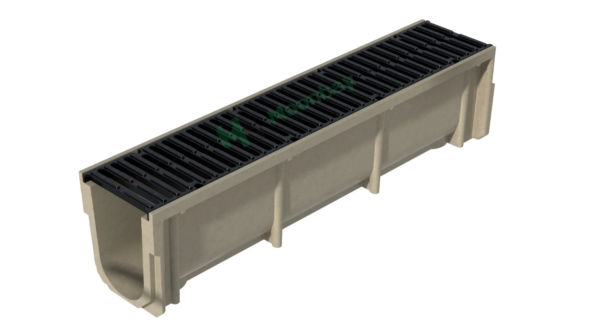 Polymer Concrete Trench Drain with Ductile Iron Grating