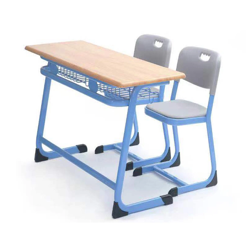 Estudiante de muebles de metal doble juego de mesa y silla escritorio y silla de la escuela