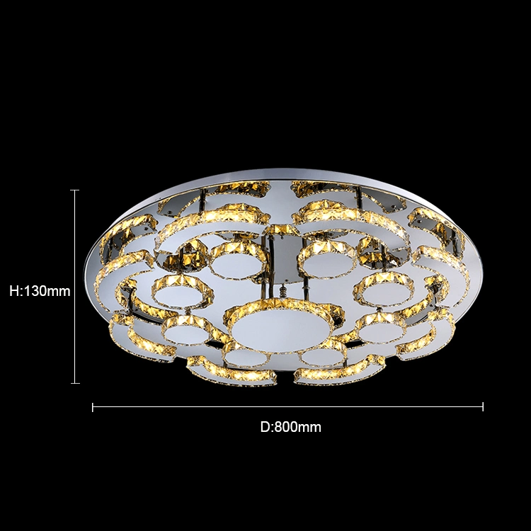 Venta caliente blanco y oro de hoja de vidrio escalera araña araña de cristal Lámparas de techo LED lámpara de techo Las lámparas de techo Lámparas de techo de cocina