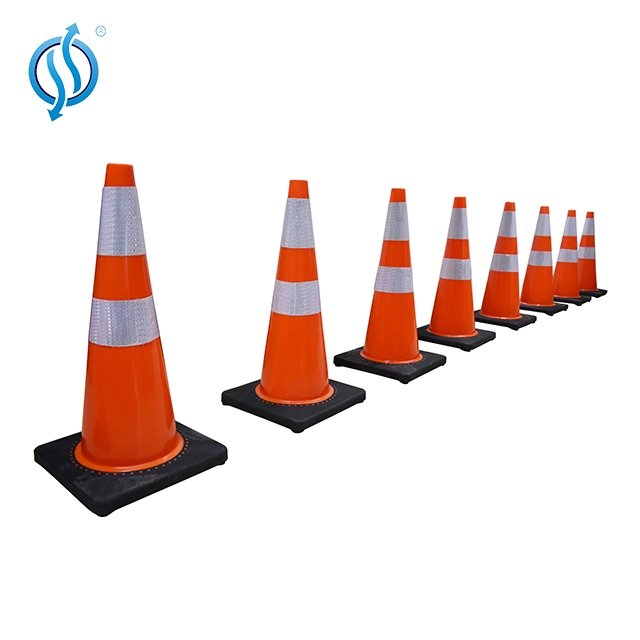 28" Traffic Cones PVC Safety Road Parking Cones with 2 Reflective Collar