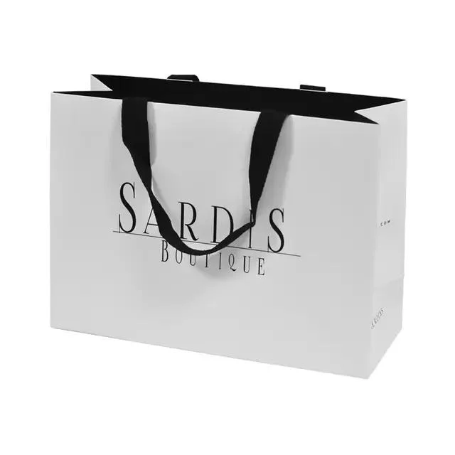 Saco de papel de luxo de topo com logótipo personalizado, saco de compras, saco de arrumação, saco de oferta