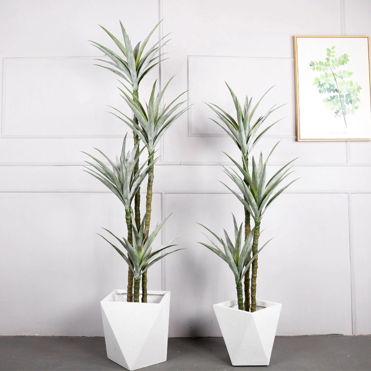 Venta en caliente Agave Artificial Bonsaiplastic Sisal planta para decoración Interior Árbol de cáñamo plástico tropical