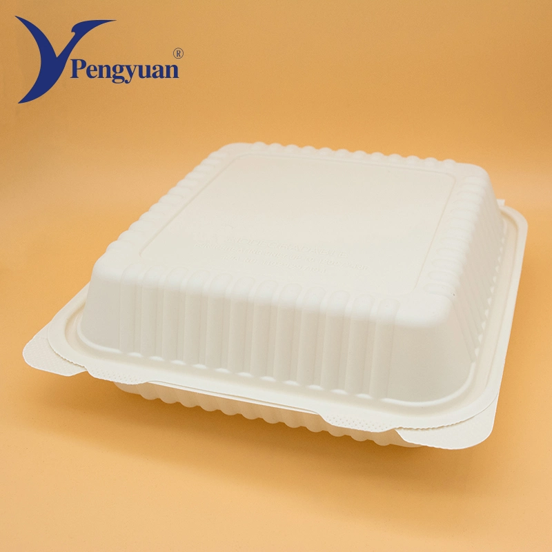 Clamshell Corn Starch Food Container Hamburger Packaging Box