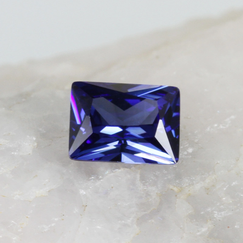 Corte brillante precio mayorista de piedra de zirconio cúbico rectángulo CZ Tanzanite piedra de zirconio cúbico de color