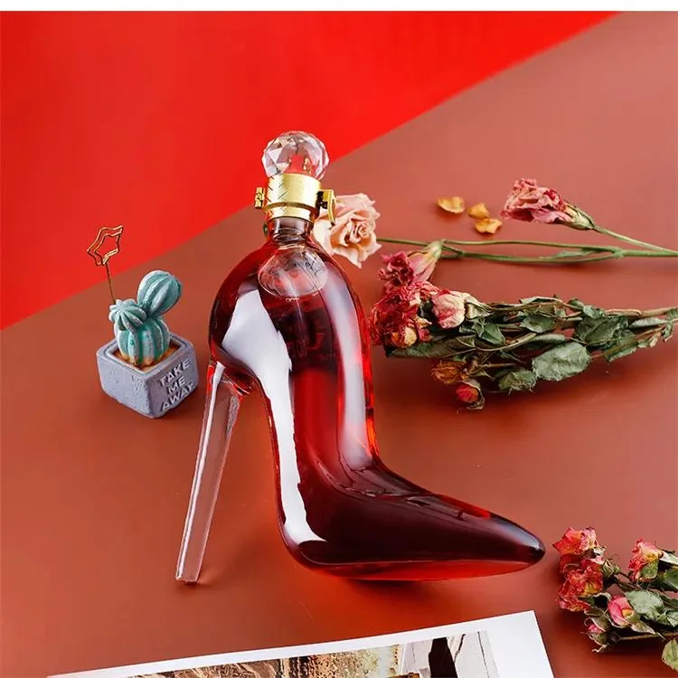 Household 750ml Food Grade Safety Wine Glasses High Heels Glass Wine Bottle