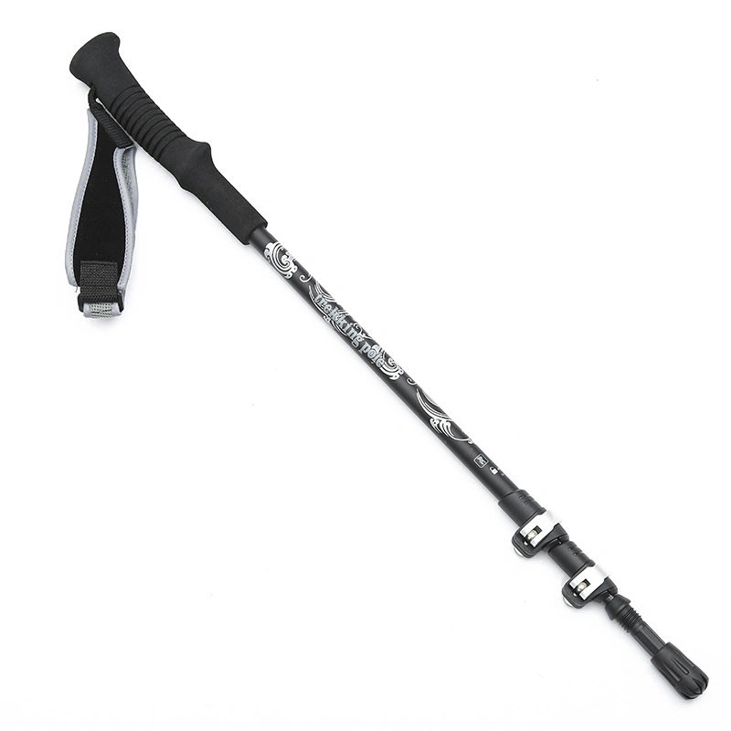 Aluminum Alpenstock 3 Sections Telescoping Nordic Walking Sticks Trekking Pole Cane Hiking Stick