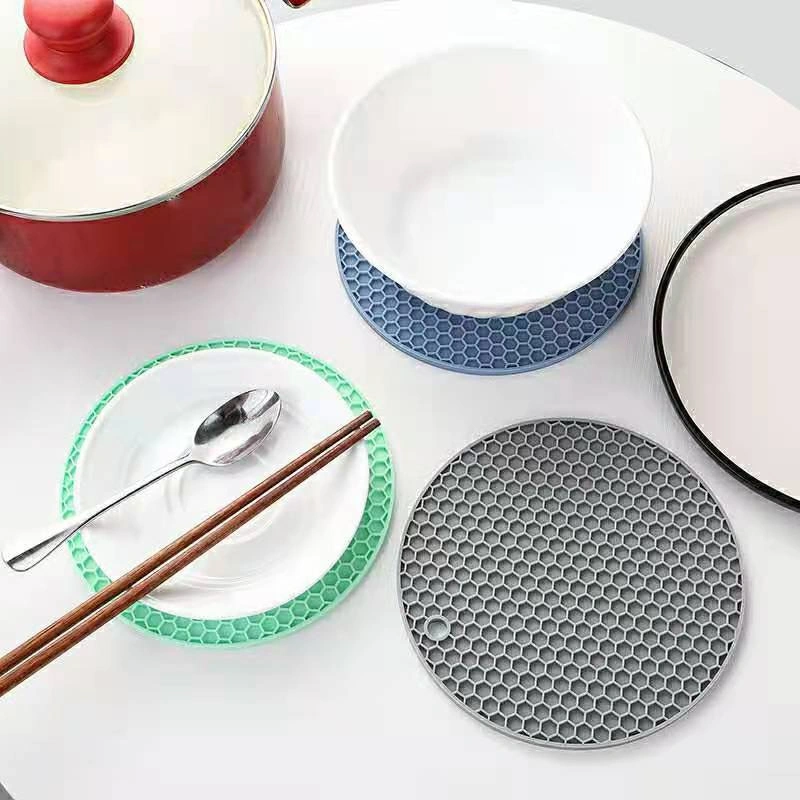 Tabela de Silicone espessadas isolamento térmico de Mat Pastilha anti-deslizante Coasters para bebidas