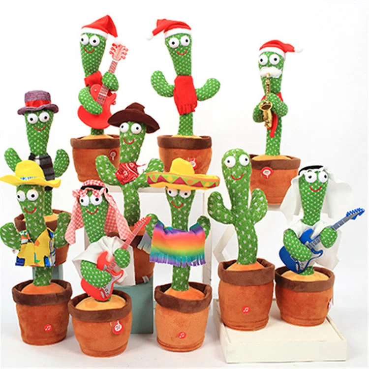 Hot Selling Sale Soft Plush Cactus Electric Talking Dancing Singing and Shaking Plush Toys Cactus Toy