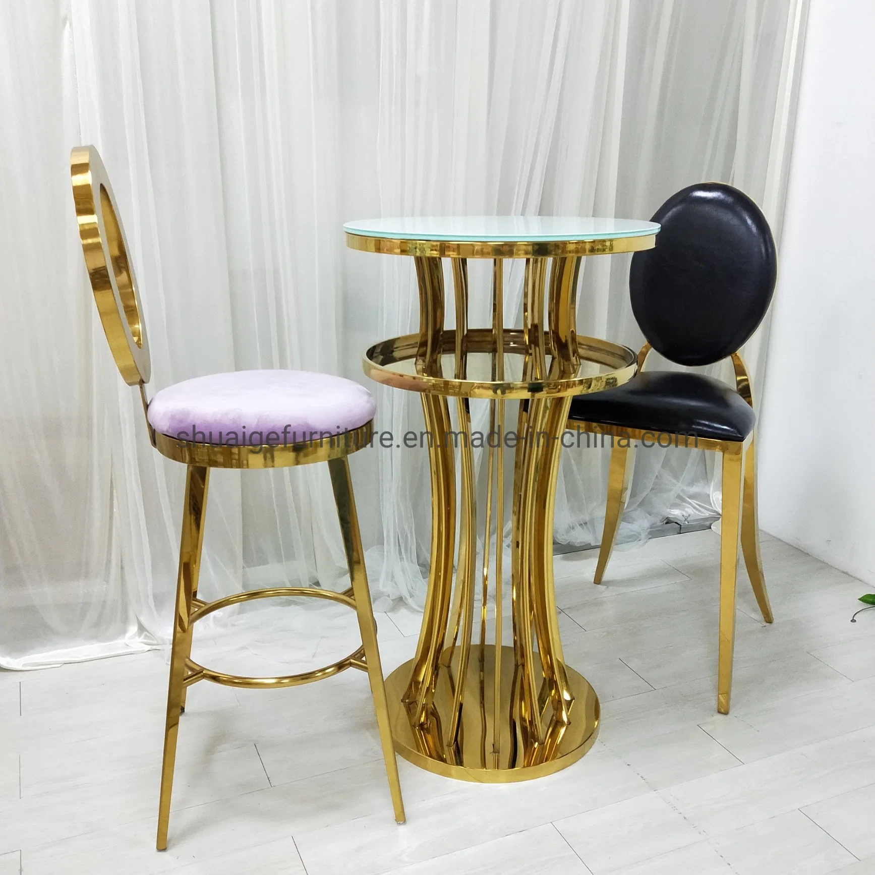 Luxury Banquet Wedding Gold Stainless Steel Bar Table