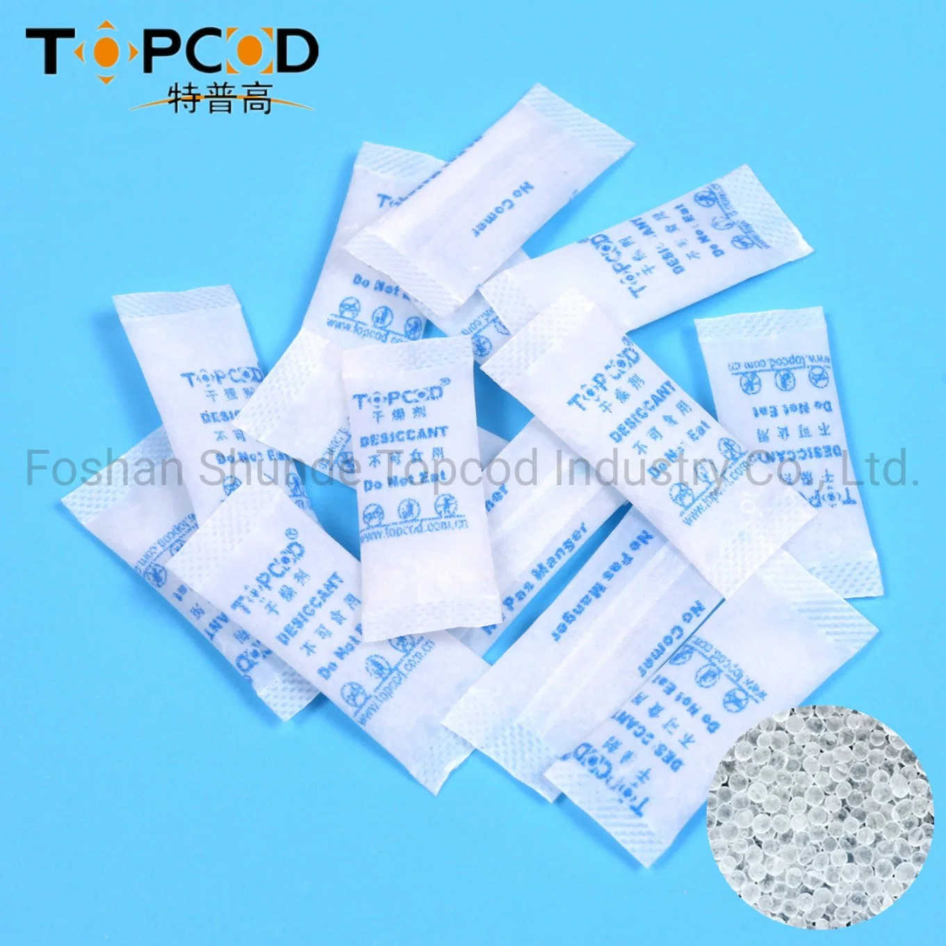 Clump-Free Desiccant Silica Gel Without DMF for Preserving Food Products and Powders