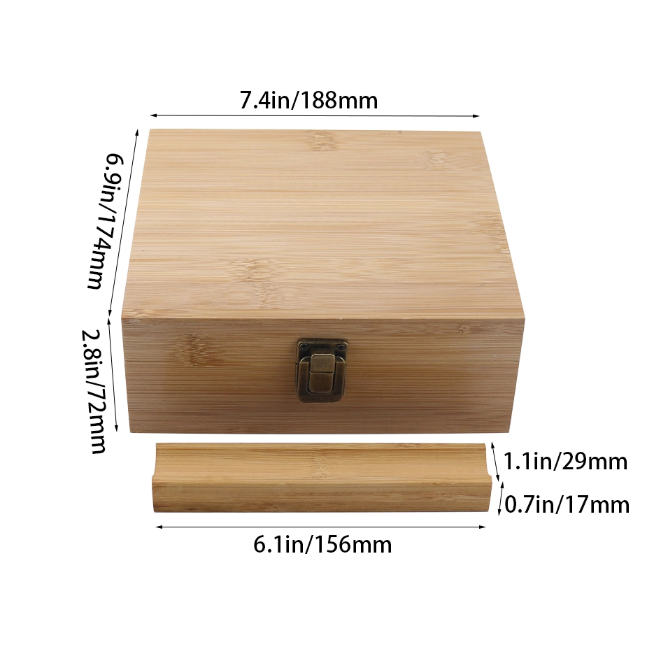 Wholesale/Supplier Smoke Accessories Engraved Wooden Tobacco Box Bamboo Stash Box with Rolling Tray